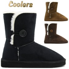 LADIES WARM WINTER SNUGG SNOW THERMAL FUR LINED ANKLE FLAT BOOTIES BOOTS SIZE