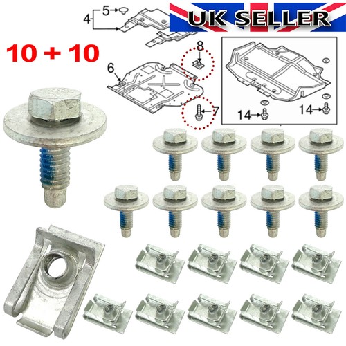 10x bolts u nut - 10x, m6