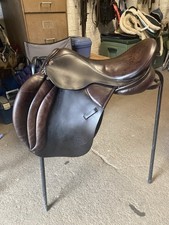 18” Brown English Hunt/jump Saddle Huge Blocks Mw-W Fit