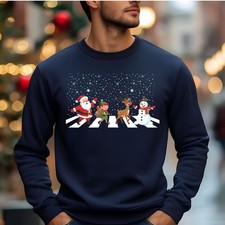 Funny Christmas Road Jumper Printed Santa Abbey Parody Music Crossing Xmas Gifts