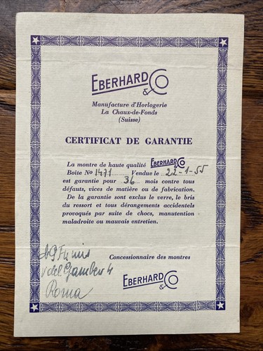 Eberhard watch guarantee - eberhard,