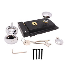 Rim Lock Knob Set Bathroom Snib Iron Oval Ball Octagonal Brass Chrome Black