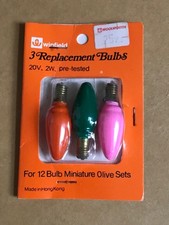 3X Replacement Christmas Light Bulbs WOOLWORTHS Opaque Multi Coloured