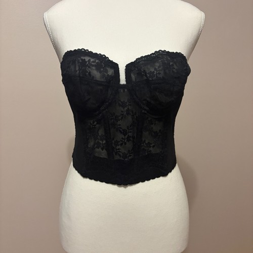 Women vtg y2k black corset - vtg,