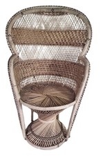 Vintage Peacock Wicker Chair