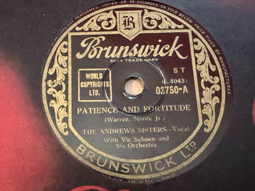 Andrews sisters patience - andrews,