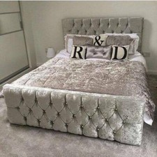 FLORIDA DIAMOND CRUSHED VELVET  BED FRAME - 3FT 4FT6 DOUBLE 5FT KINGSIZE SALE ON