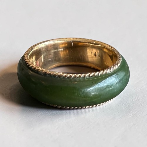 Vintage nephrite jade - jade, 14ct