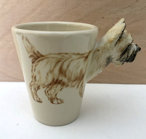 Blue witch ceramic dog mug - blue,