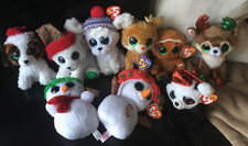 W-F-L TY Christmas Beanie Boos Approx 15cm Glubschi Selection Reindeer Boo`s