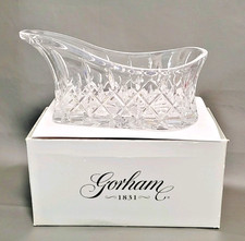 Vintage Gorham Crystal glass Lady Anne Wine Bottle Holder Caddy / Centerpiece