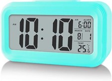 Alarm Clock Digital Alarm Clock LED Time Temperature Loud Calendar Turquoise