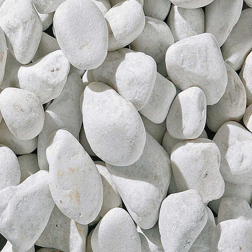 White decorative garden stones - decorative,