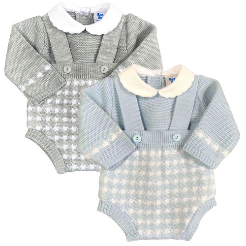 Baby boy bib short knitted - boy,