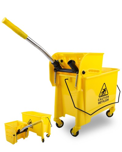 Yellow kentucky mop bucket - mop,