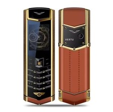 VERTU V9 Mobile Phone Metal Brown Luxury Bar Phone Dual Sim Unlocked Dumbphone