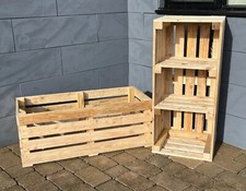 1m Extra Large Rustic Wooden Apple Crate Fruit Box Storage Display Unit Shelf