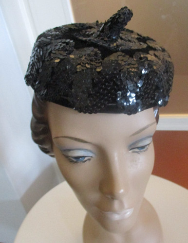 Vintage 1950s sequin pillbox - vintage,