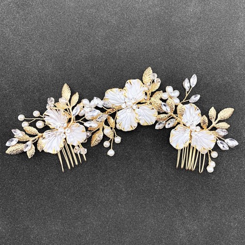 Gold bridal hair - gold, with
