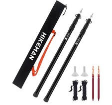 HIKEMAN Tent Poles Camping Poles for Tarp Awning Canopy Porch Sun Sails 2pc