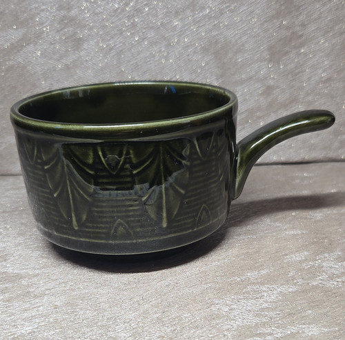 Green ceramic coffee mug - green, art