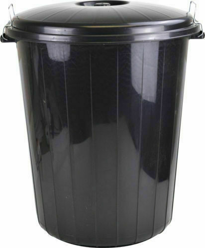 90l black plastic bin indoor - black,