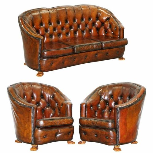 Brown leather curved - leather, back