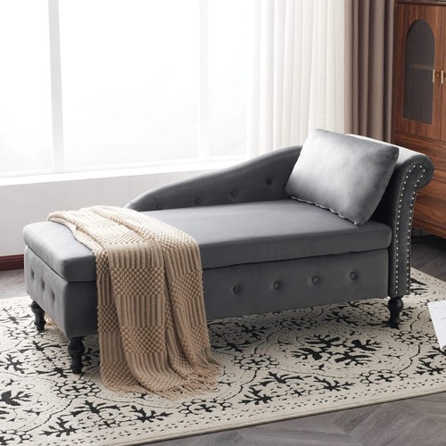 Velvet chaise longue with - velvet,
