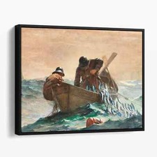 The Herring Net by Winslow Homer Seascape Fishing Ocean Canvas Wall Art Print