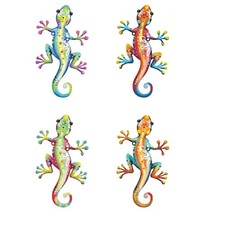 4 Piece Metal Wall Set with Hanging Hooks for Garden and Home Decoration