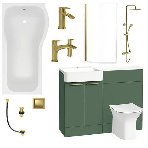 Green shape vanity - p,