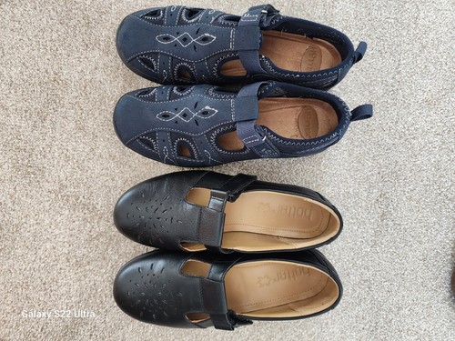 Hotter black leather shoes - black,