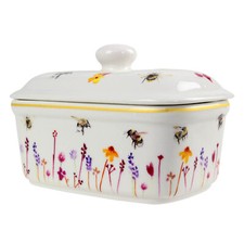 Bees & Flowers Ceramic Butter