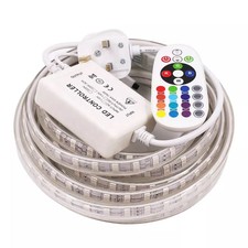 240V LED Strip Lights 5050 RGB Colour Changing Tape Cabinet Kitchen Xmas Light