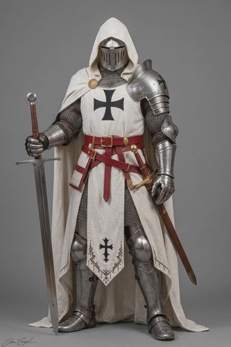 Wearable white templar - white, knight