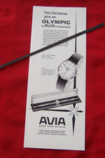 AVIA OLYMPIC WATCH WATCH 1962 ORIGINAL VINTAGE ADVERT