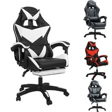 Gaming Chair Leather Office Chair Massage Computer Chairs with Lumbar Cushion