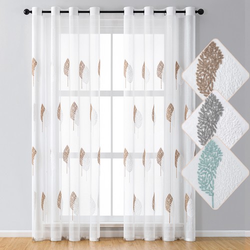 White voile sheer curtains - white,