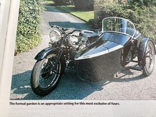 BROUGH FOUR 4 SIDECAR OUTFIT COMBINATION MOTORCYCLE ARTICLE.