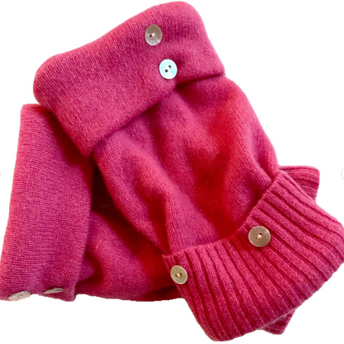 Fingerless gloves pink - fingerless, 100%