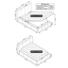 LUNA Faux Leather Ottoman Storage Bed Available Colour Size & Mattress Options