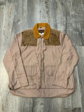 VTG 60s 10X Bird Hunting Jacket LG Brown Corduroy Collar Leather Shoulder S62