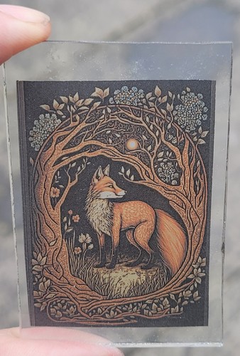 Stained glass fox piece foxes - glass,