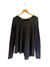 Rundholz Top SIZE SMALL Graphic Print  Long Sleeve Abstract Lagenlook Multi