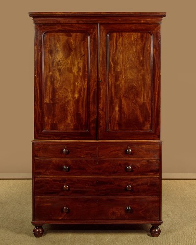 Antique mahogany wardrobe - mahogany,