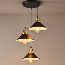 Vintage Modern Industrial Metal Ceiling Light Hanging Pendant Lamp 3 Way Light