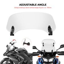 Adjustable Windshield Clip On Extension Spoiler WindScreen Deflector Motorcycle
