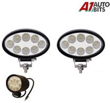 2x 12v 24v 24w Oval Led Work Light Flood Lamp Forklift Tractor Backhoe Hack hoe