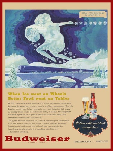 1948 budweiser beer winter - beer,