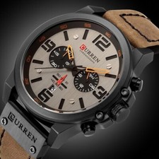 Men's Luxury Sport Watches Chronograph Date Waterproof Quartz Casual Wrist Watch